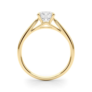 Solitaire Round Engagement Ring – Round Lab Diamond Engagement Ring in 18K Gold | Just Brilliant – angle view