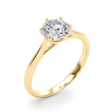Solitaire Round Engagement Rings – Round Lab Diamond Engagement Ring in 18K Gold | Just Brilliant – view 8