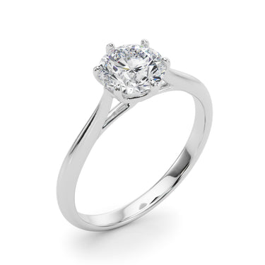Solitaire Round Engagement Rings – Round Lab Diamond Engagement Ring in 18K Gold | Just Brilliant – lifestyle view
