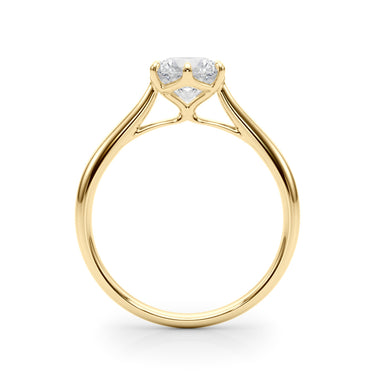 Solitaire Round Engagement Rings – Round Lab Diamond Engagement Ring in 18K Gold | Just Brilliant – angle view