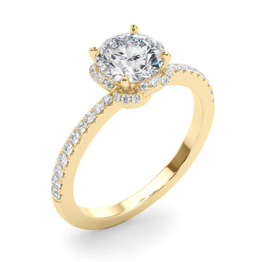 Prong Set Halo Engagement Ring – Lab Diamond Engagement Ring in 18K Gold | Just Brilliant – view 8