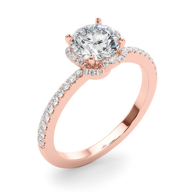 Prong Set Halo Engagement Ring – Lab Diamond Engagement Ring in 18K Gold | Just Brilliant – view 12