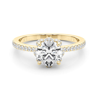 Prong Set Halo Engagement Ring – Lab Diamond Engagement Ring in 18K Gold | Just Brilliant – view 7