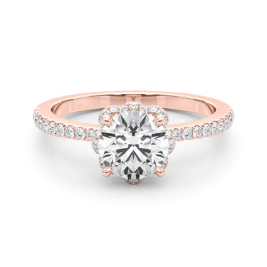 Prong Set Halo Engagement Ring – Lab Diamond Engagement Ring in 18K Gold | Just Brilliant – view 11