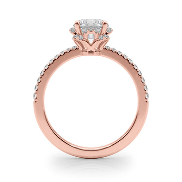 Prong Set Halo Engagement Ring – Lab Diamond Engagement Ring in 18K Gold | Just Brilliant – view 10