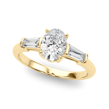 3 Stone Oval Center Tb Sides – Lab Diamond Jewelry in 18K Gold | Just Brilliant – side view