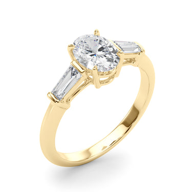 3 Stone Oval Center Tb Sides – Lab Diamond Jewelry in 18K Gold | Just Brilliant – view 8