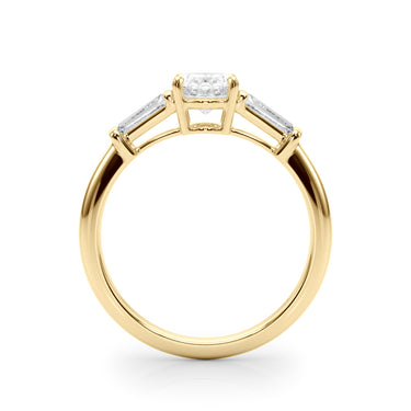 3 Stone Oval Center Tb Sides – Lab Diamond Jewelry in 18K Gold | Just Brilliant – angle view