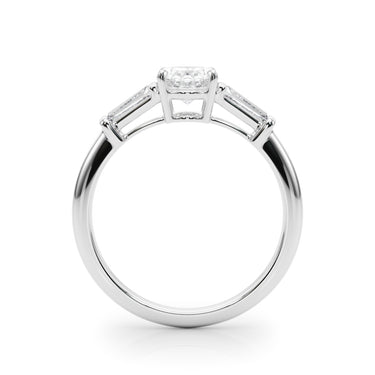 3 Stone Oval Center Tb Sides – Lab Diamond Jewelry in 18K Gold | Just Brilliant – detail view