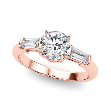 3 Stone Ring Round Center Tb Sides – Lab Diamond Ring in 18K Gold | Just Brilliant – view 9