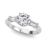 3 Stone Ring Round Center Tb Sides – Baguette Lab Diamond Ring in 18K Gold | Just Brilliant