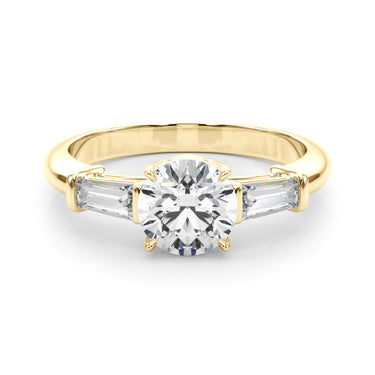 3 Stone Ring Round Center Tb Sides – Lab Diamond Ring in 18K Gold | Just Brilliant – view 7