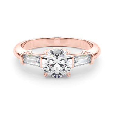3 Stone Ring Round Center Tb Sides – Lab Diamond Ring in 18K Gold | Just Brilliant – view 11