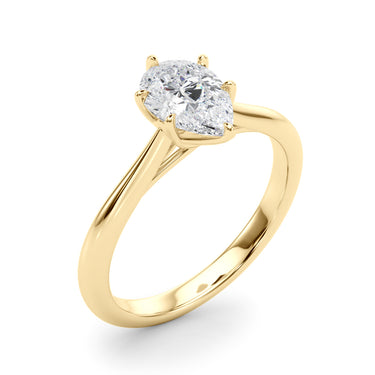 Pear Shape Solitaire Engagement Rings – Pear-Shaped Lab Diamond Engagement Ring in 18K Gold | Just Brilliant – view 8