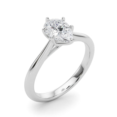 Pear Shape Solitaire Engagement Rings – Pear-Shaped Lab Diamond Engagement Ring in 18K Gold | Just Brilliant – lifestyle view