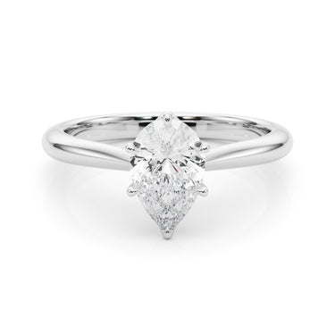 Pear Shape Solitaire Engagement Rings – Pear-Shaped Lab Diamond Engagement Ring in 18K Gold | Just Brilliant – close-up view