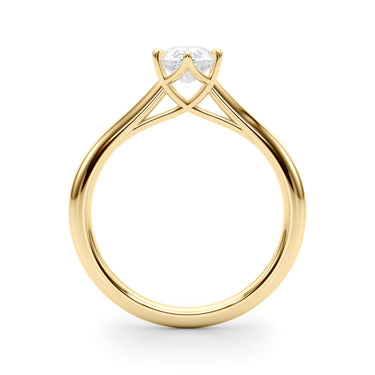 Pear Shape Solitaire Engagement Rings – Pear-Shaped Lab Diamond Engagement Ring in 18K Gold | Just Brilliant – angle view
