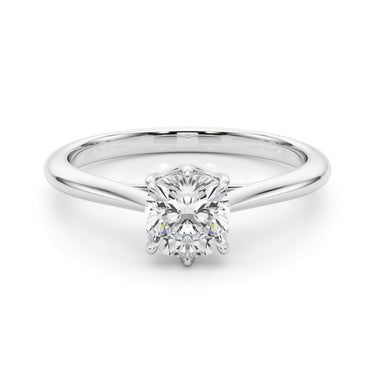 Solitaire 7X7 Cushion – Cushion Lab Diamond Jewelry in 18K Gold | Just Brilliant – close-up view