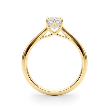 Solitaire 7X7 Cushion – Cushion Lab Diamond Jewelry in 18K Gold | Just Brilliant – angle view