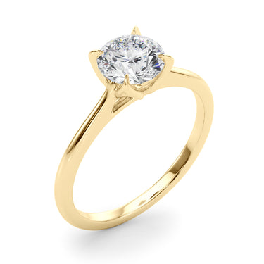 Solitaire Round Engagment – Round Lab Diamond Jewelry in 18K Gold | Just Brilliant – view 8