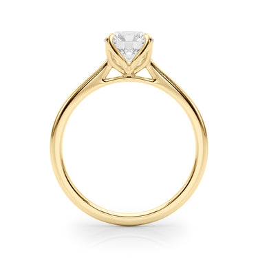 Solitaire Round Engagment – Round Lab Diamond Jewelry in 18K Gold | Just Brilliant – angle view