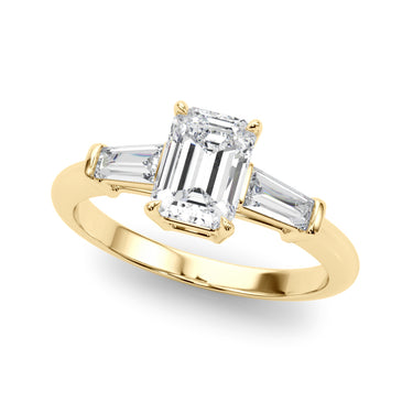 Tapered Baguette 3-Stone Emerald Cut Engagement Ring – Baguette Emerald Engagement Ring in 18K Gold | Just Brilliant – sid...