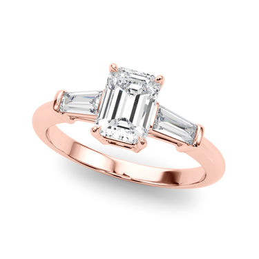 Tapered Baguette 3-Stone Emerald Cut Engagement Ring – Baguette Emerald Engagement Ring in 18K Gold | Just Brilliant – view 9