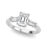 Tapered Baguette 3-Stone Emerald Cut Engagement Ring – Baguette Emerald & Lab Diamond Engagement Ring in 18K Gold | Just B...