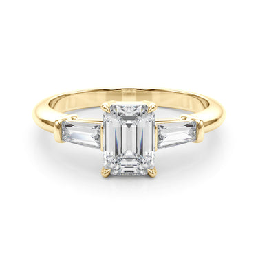 Tapered Baguette 3-Stone Emerald Cut Engagement Ring – Baguette Emerald Engagement Ring in 18K Gold | Just Brilliant – view 7