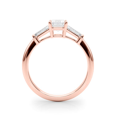 Tapered Baguette 3-Stone Emerald Cut Engagement Ring – Baguette Emerald Engagement Ring in 18K Gold | Just Brilliant – vie...