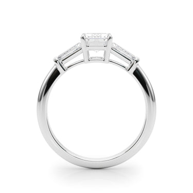 Tapered Baguette 3-Stone Emerald Cut Engagement Ring – Baguette Emerald Engagement Ring in 18K Gold | Just Brilliant – det...
