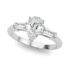 3-Stone Pear & Baguette Engagement Ring – Baguette Lab Diamond Engagement Ring in 18K Gold | Just Brilliant