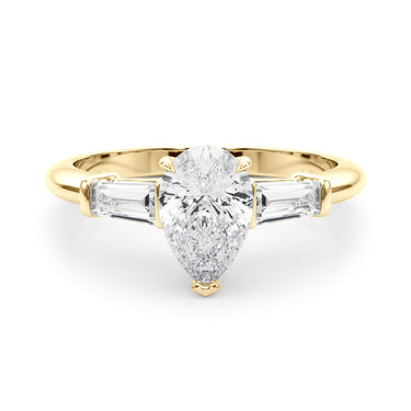 3-Stone Pear & Baguette Engagement Ring – Baguette Lab Diamond Engagement Ring in 18K Gold | Just Brilliant – view 7