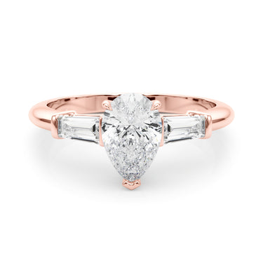 3-Stone Pear & Baguette Engagement Ring – Baguette Lab Diamond Engagement Ring in 18K Gold | Just Brilliant – view 11