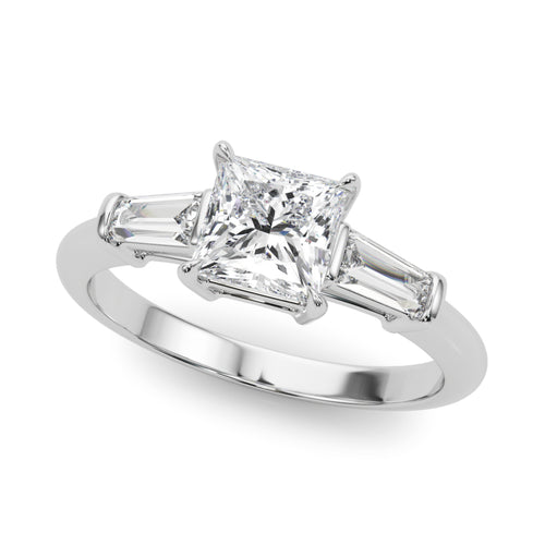 3 STONE RING SQ CTR TB SIDES