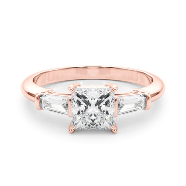 3 Stone Ring Sq Center Tb Sides – Lab Diamond Ring in 18K Gold | Just Brilliant – view 11