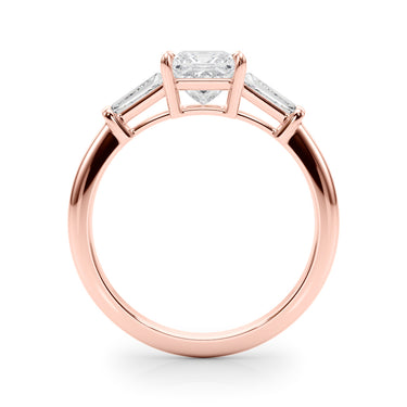 3 Stone Ring Sq Center Tb Sides – Lab Diamond Ring in 18K Gold | Just Brilliant – view 10