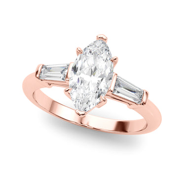 3 Stone Ring Marquise Center Tb Sides – Lab Diamond Ring in 18K Gold | Just Brilliant – view 9
