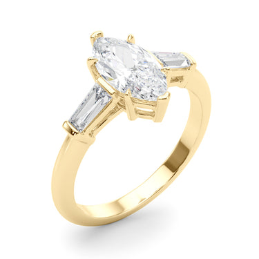 3 Stone Ring Marquise Center Tb Sides – Lab Diamond Ring in 18K Gold | Just Brilliant – view 8
