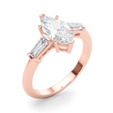 3 Stone Ring Marquise Center Tb Sides – Lab Diamond Ring in 18K Gold | Just Brilliant – view 12