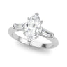 3 Stone Ring Marquise Center Tb Sides – Baguette Lab Diamond Ring in 18K Gold | Just Brilliant