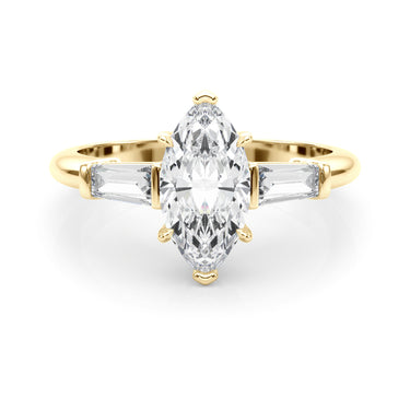 3 Stone Ring Marquise Center Tb Sides – Lab Diamond Ring in 18K Gold | Just Brilliant – view 7