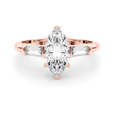 3 Stone Ring Marquise Center Tb Sides – Lab Diamond Ring in 18K Gold | Just Brilliant – view 11