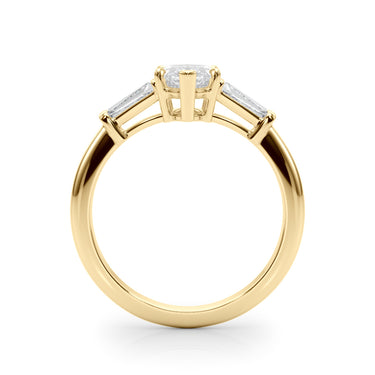 3 Stone Ring Marquise Center Tb Sides – Lab Diamond Ring in 18K Gold | Just Brilliant – angle view