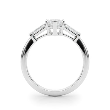 3 Stone Ring Marquise Center Tb Sides – Lab Diamond Ring in 18K Gold | Just Brilliant – detail view