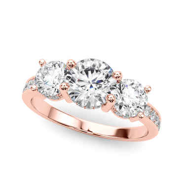 3 Stone Hidden Halo Plus – Lab Diamond Jewelry in 18K Gold | Just Brilliant – view 9