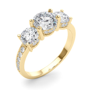 3 Stone Hidden Halo Plus – Lab Diamond Jewelry in 18K Gold | Just Brilliant – view 8