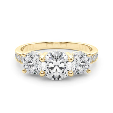 3 Stone Hidden Halo Plus – Lab Diamond Jewelry in 18K Gold | Just Brilliant – view 7