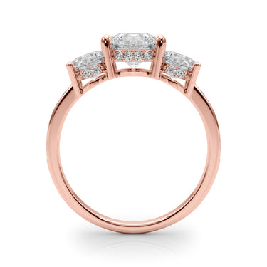 3 Stone Hidden Halo Plus – Lab Diamond Jewelry in 18K Gold | Just Brilliant – view 10