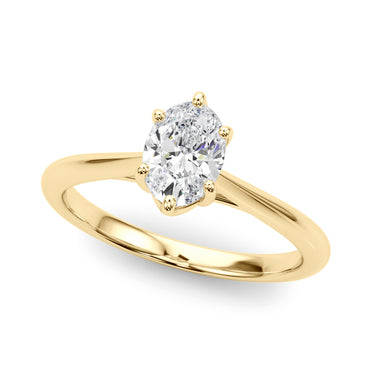 Solitaire Oval Engagement Ring – Oval Lab Diamond Engagement Ring in 18K Gold | Just Brilliant – side view